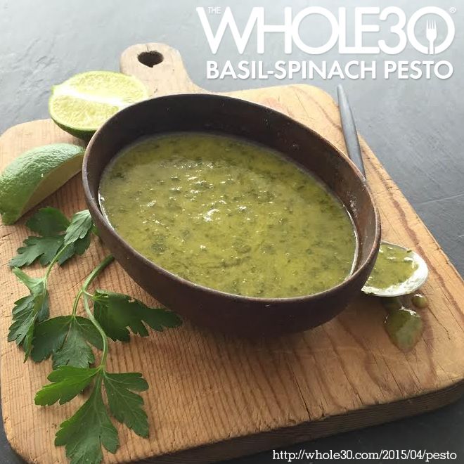 Recipe from the new Whole30 book: Basil Spinach Pesto