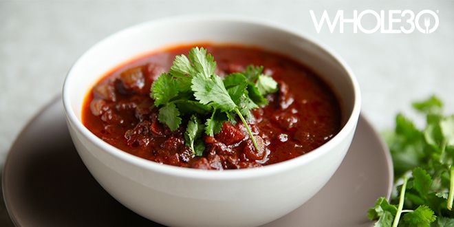 Spicy Carob Beef Chili, a Whole30 Recipe for The Instant Pot