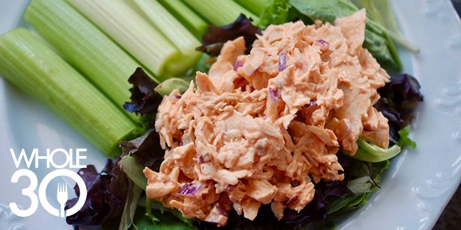 Grab-and-go Whole30 Buffalo Chicken Salad from Maria Makes