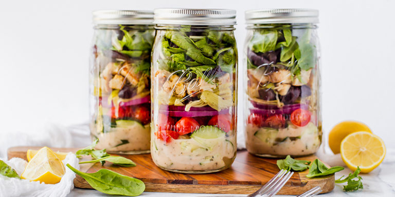 salad in a ball jar