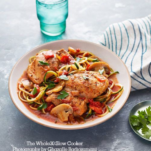 Whole30 Instant Pot Chicken Cacciatore with Zucchini Noodles