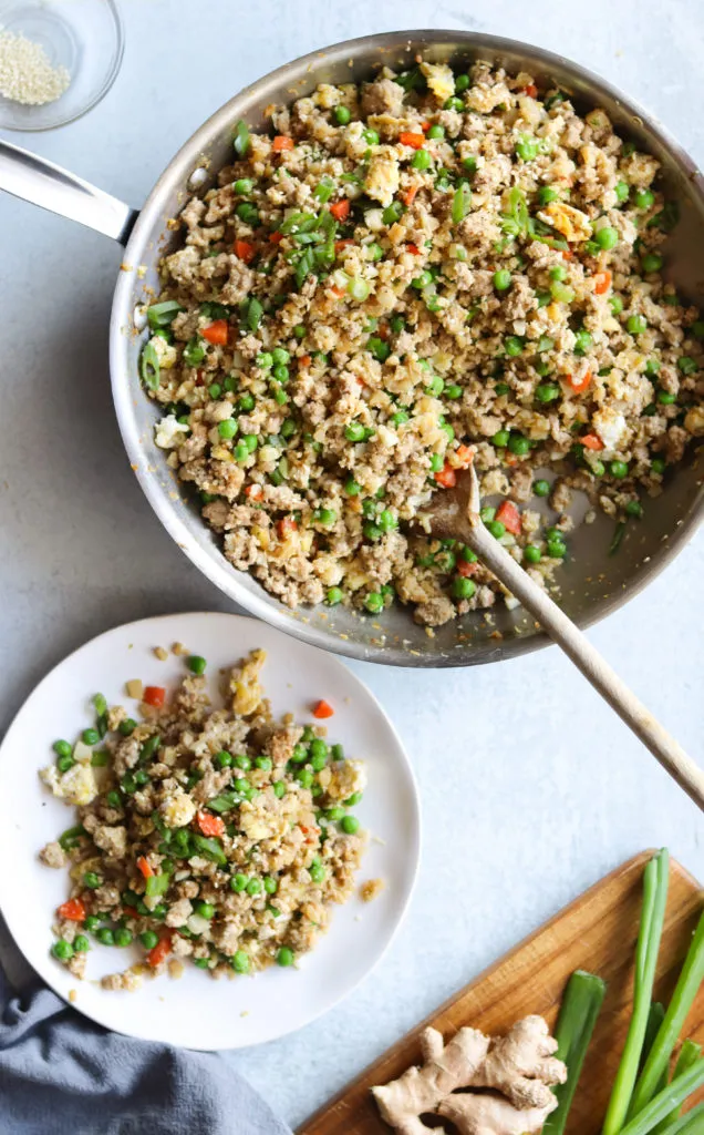 Whole30 Fried Cauliflower Rice (with peas!)