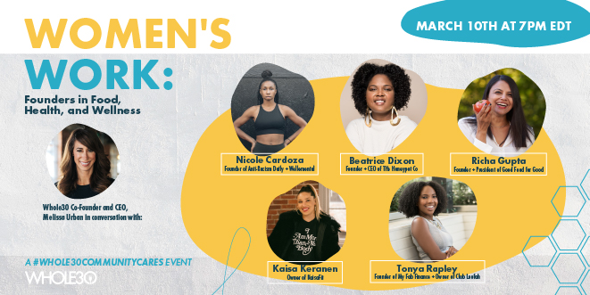 Whole30 March Community Cares Event Infographic