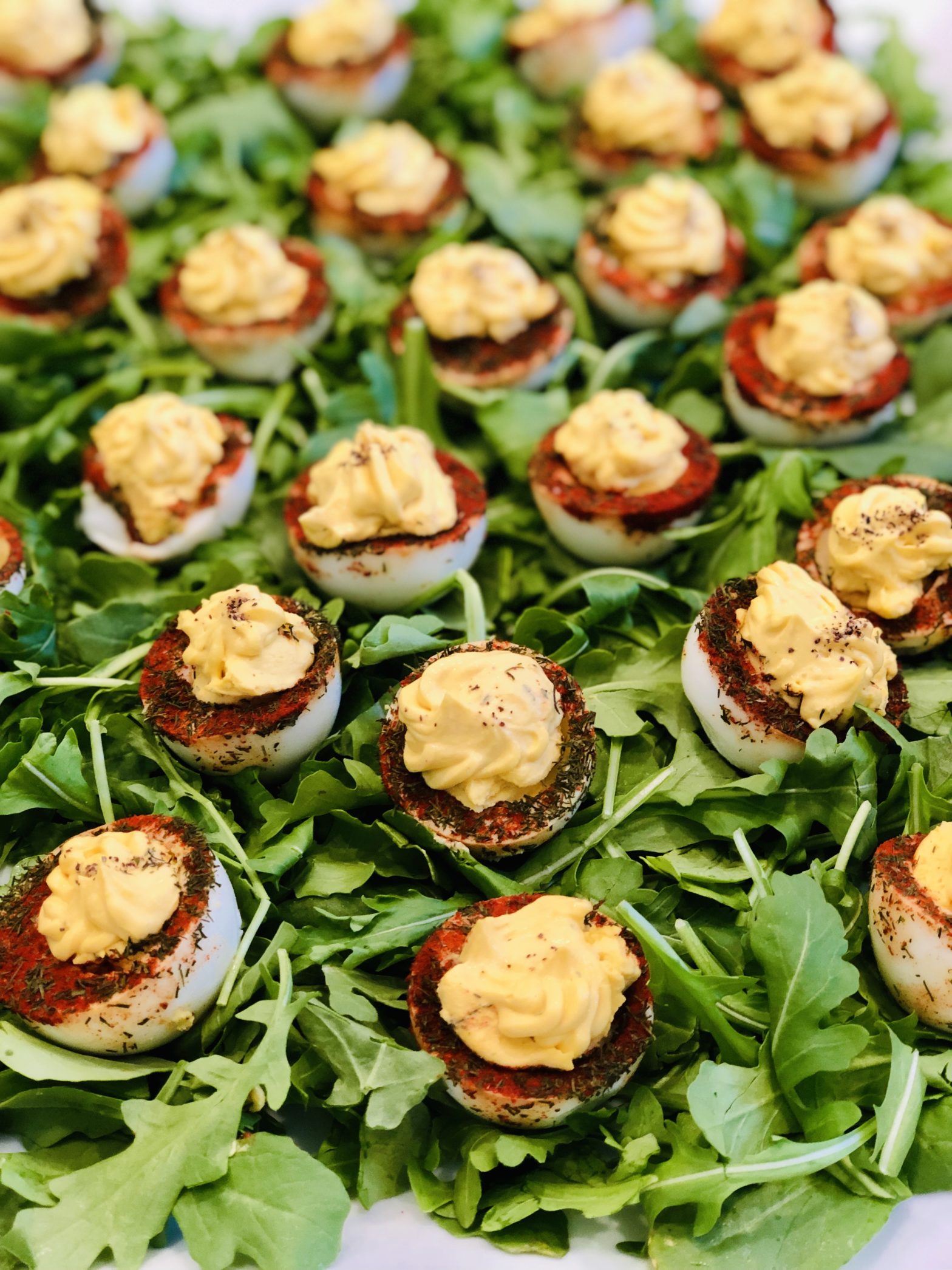 Whole30 Simple Deviled Eggs with Spiced Herb Garnish