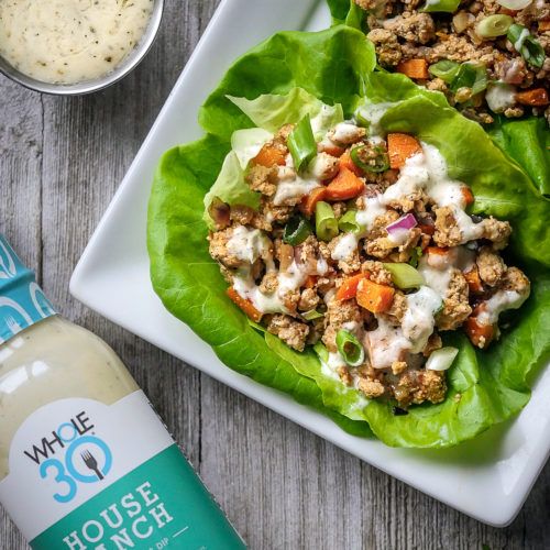 Instant Pot Buffalo & Ranch Turkey Lettuce Wraps