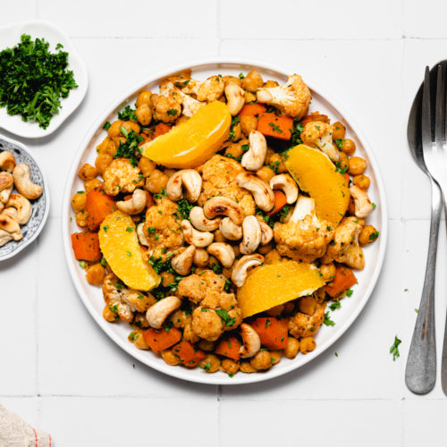 Cauliflower, Carrot, and Chickpea skillet