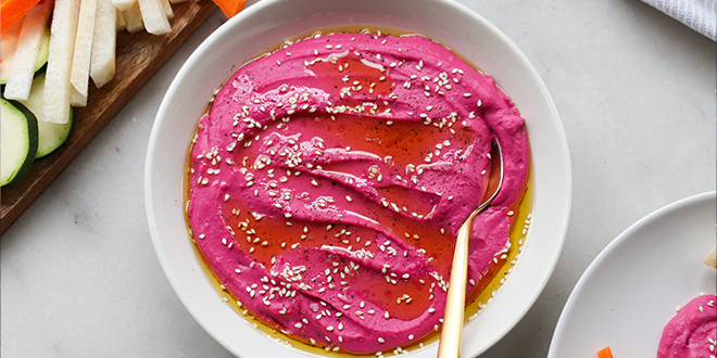 Plant-Based Whole30 Beet Hummus with Crudite - The Whole30® Program