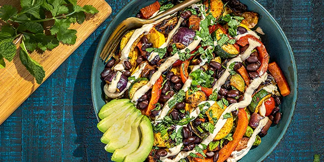 Roasted Veggie-Black Bean Bowl with Tahini Recipe - The Whole30® Program