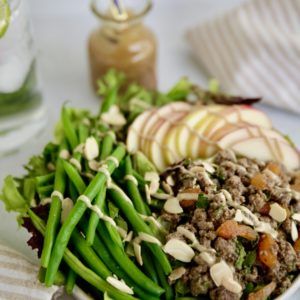 Sweet and Savory Ground Beef Salad with Tahini Dressing