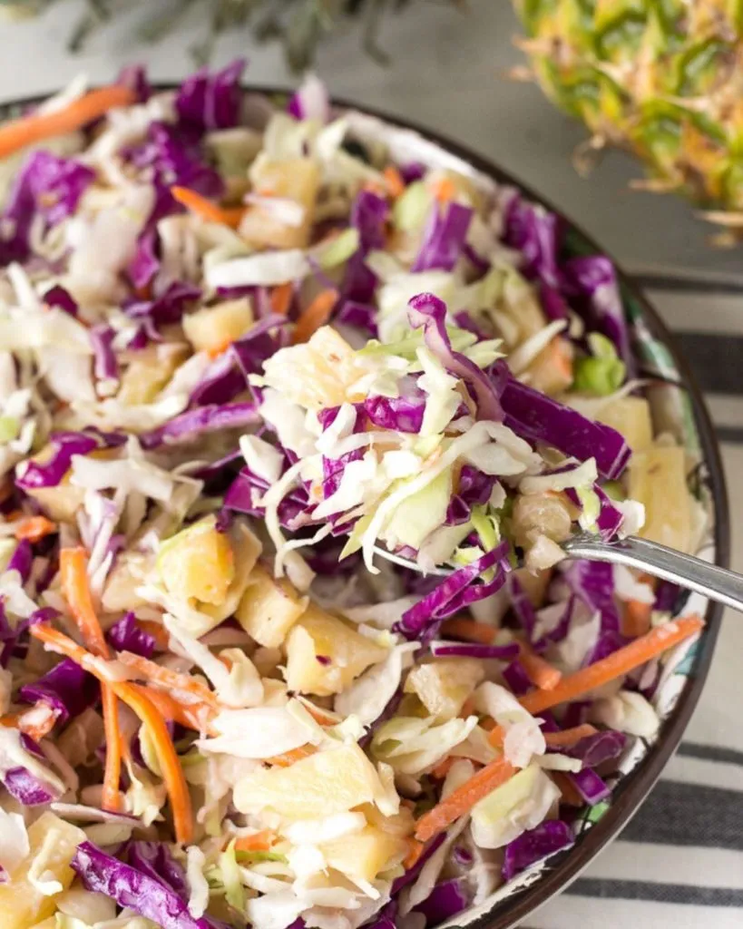 A bowl of Whole30 Pineapple Coleslaw