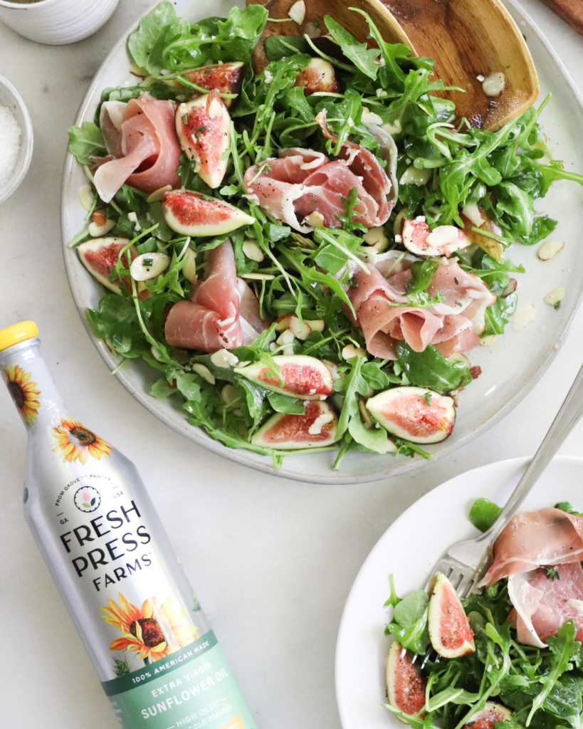 Whole30 Prosciutto and Fig Salad With Sunflower Oil & White Balsamic Vinaigrette