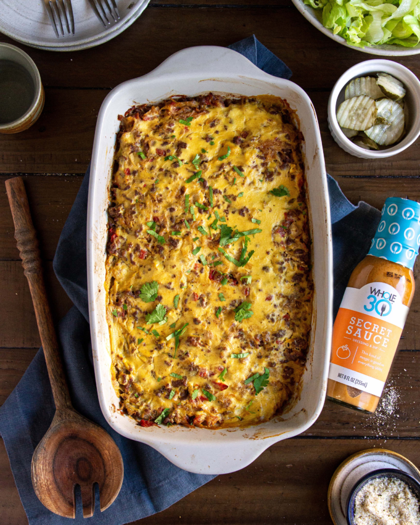 Whole30 Dairy-Free Cheeseburger Casserole