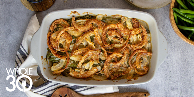 Whole30 Dairy Free Ranch Green Bean Casserole