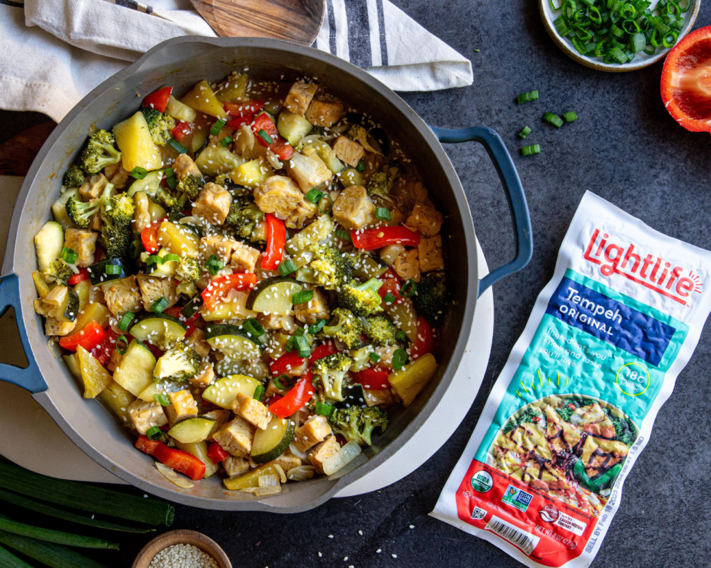 Plant-Based Whole30 Tempeh Pineapple Stir Fry