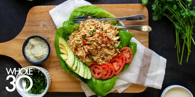 Whole30 Buffalo Ranch Chicken Salad Blog Hero