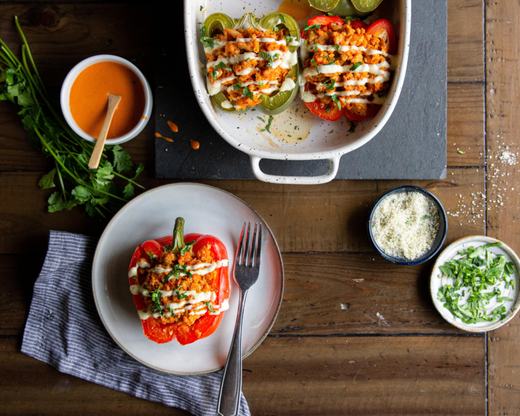 Whole30 Buffalo Stuffed Peppers