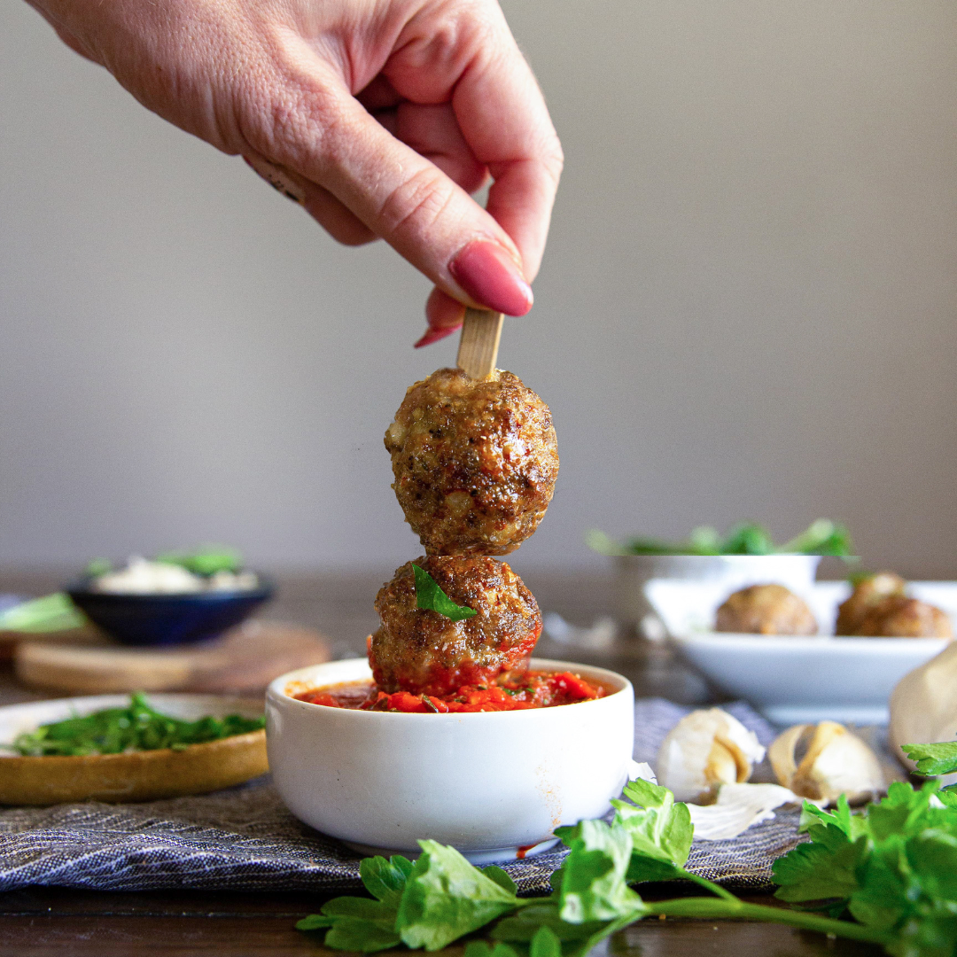 Whole30 Italian Meatball Skewers