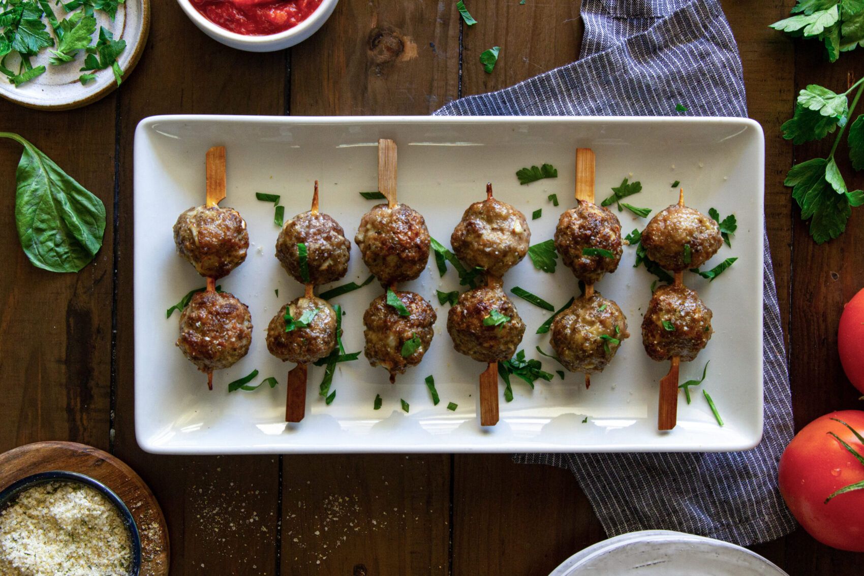 Whole30 Italian Meatball Skewers