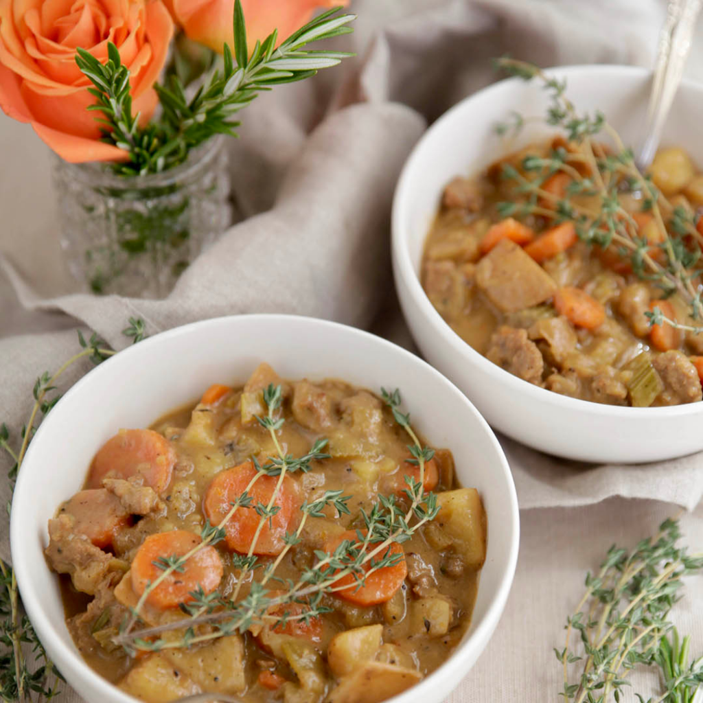 Whole30 "Cheesy" Sausage and Potato Soup