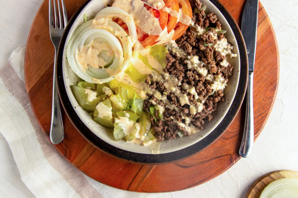 Whole30 Burger Bowl and Special Sauce