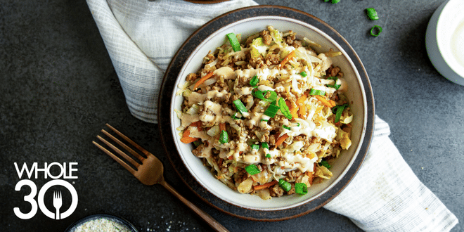 Whole30 Egg Roll in A Bowl Blog Hero
