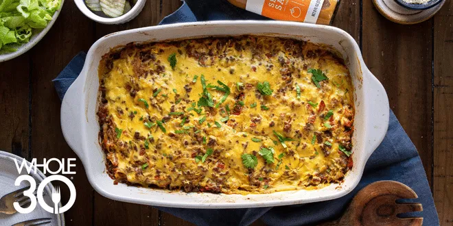 Whole30 Dairy-Free Cheeseburger Casserole