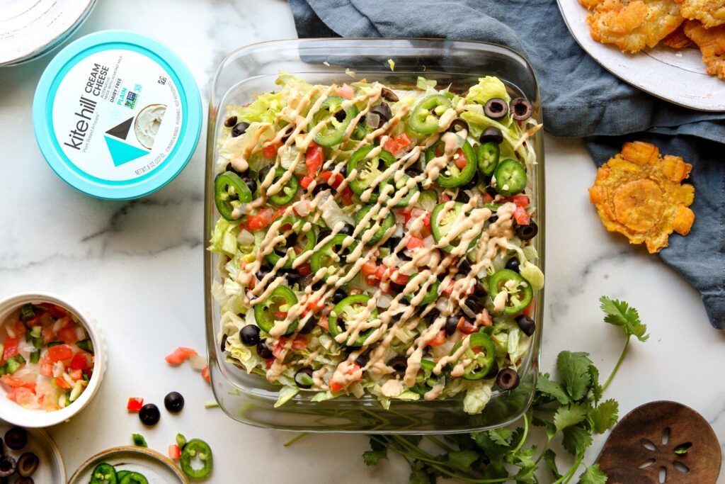 Whole30 7-Layer Dip with Kite Hill Cream Cheese
