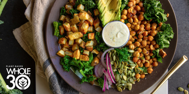 Plant-Based Caesar Bowl with Crispy Chickpeas - The Whole30® Program