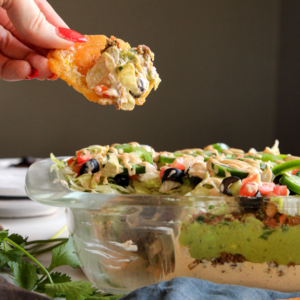 Whole30 7-Layer Dip with Tostones