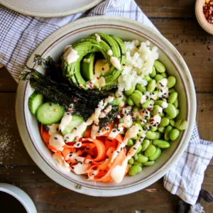 Plant-Based Sushi Bowls with Spicy Mayo