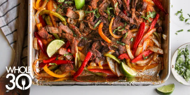 Whole30 Sheet Pan Steak Fajitas