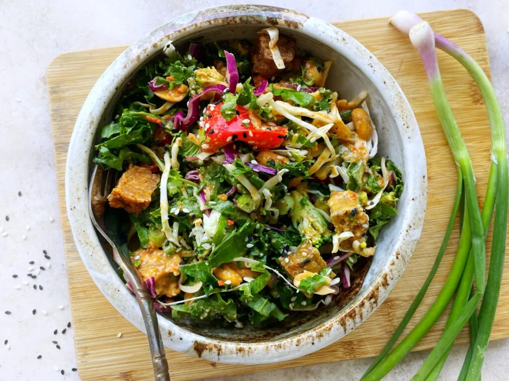 Thai Kale Salad with Crispy Tempeh by Riyana Rupari