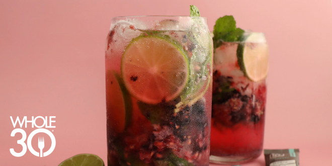 Whole30 Berries and Mint Refresher Blog Hero