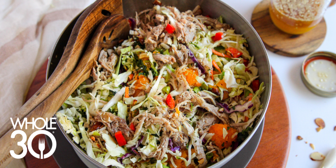 Whole30 Asian-Inspired Salad with Garlicky Pulled Pork
