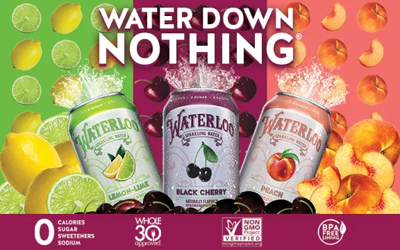 We’re the sparkling water that goes all in on full flavor every day. Water Down Nothing with Waterloo. A refreshing change from the usual.