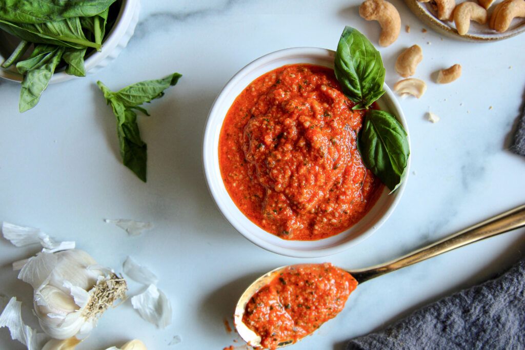 Whole30 Roasted Red Pepper Pesto