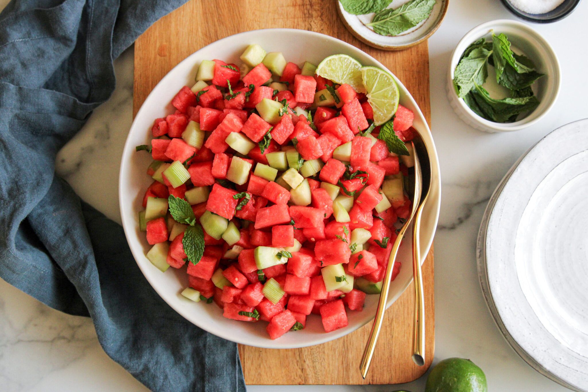 Whole30 Watermelon Mojito Salad
