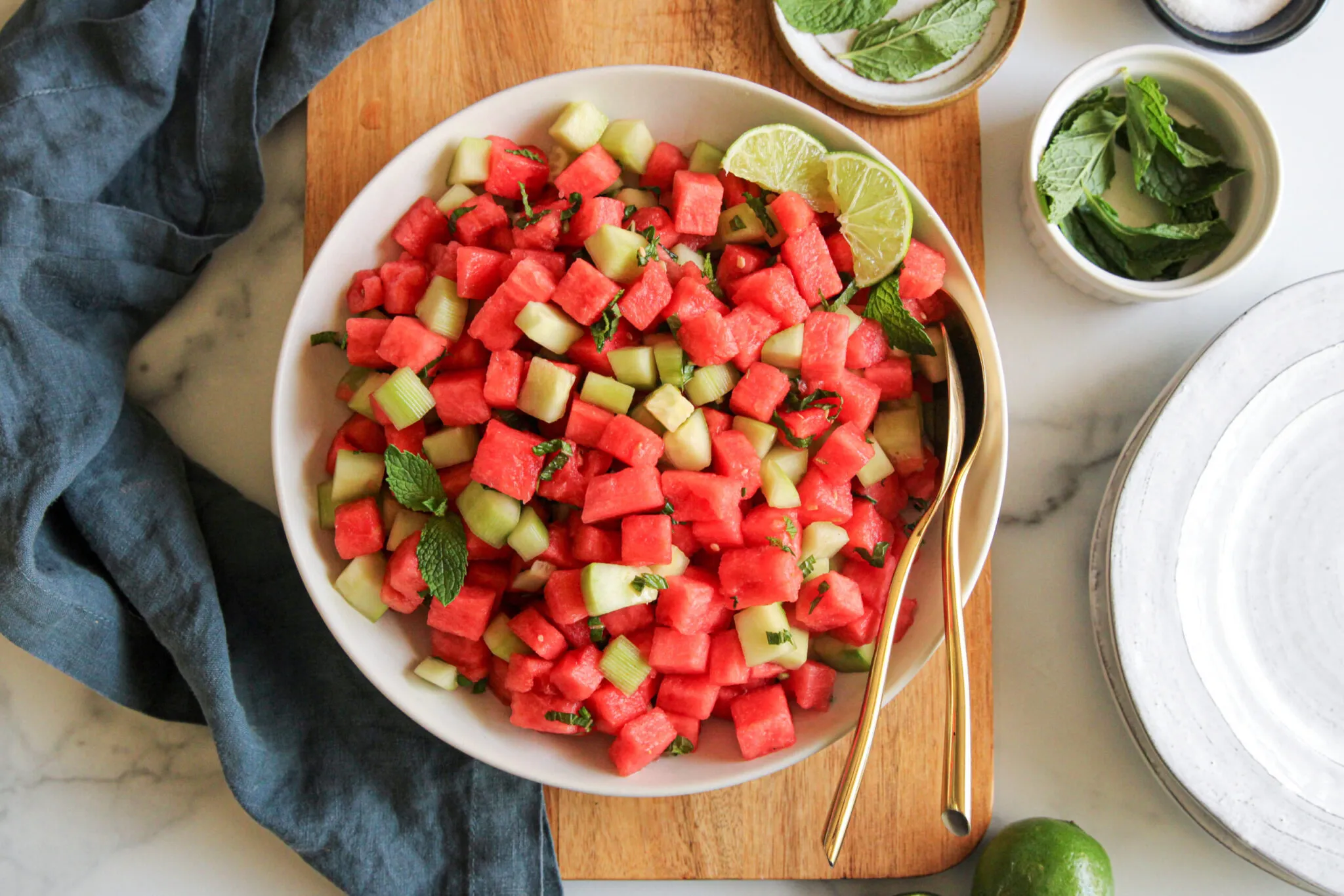 Whole30 Watermelon Mojito Salad