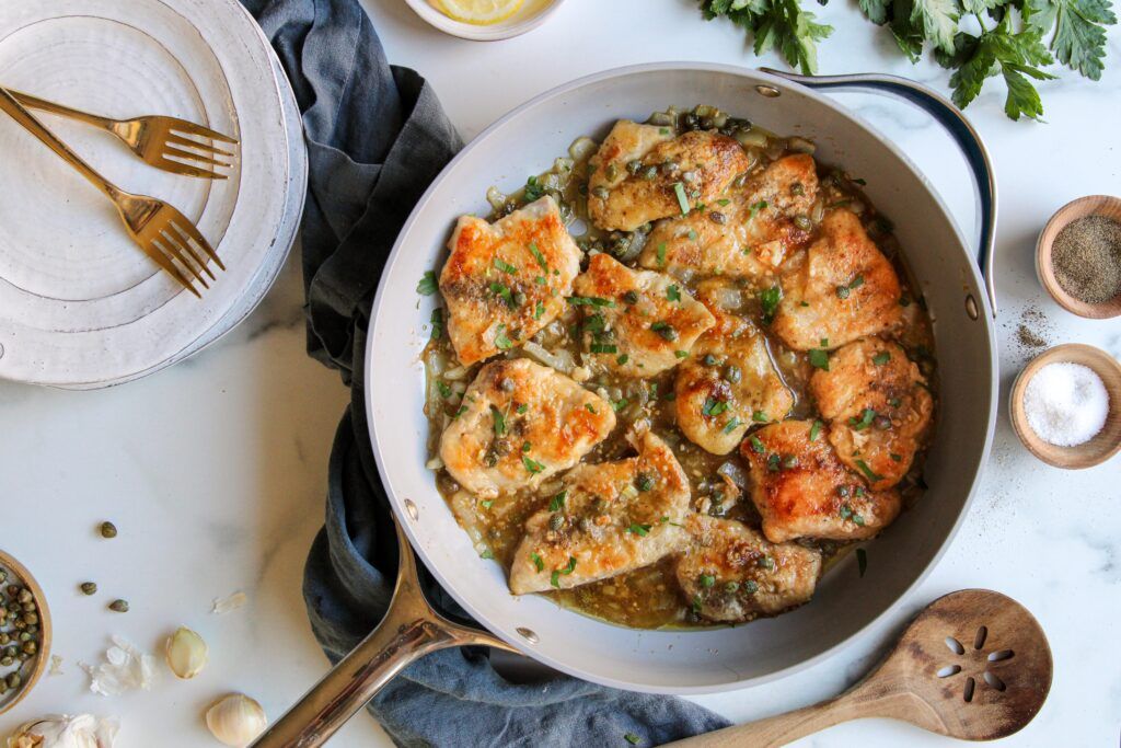 Whole30 Chicken Piccata Skillet Meal