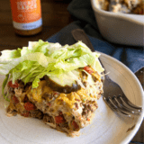 non-dairy cheeseburger casserole