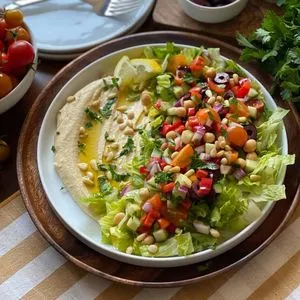 Plant-Based Whole30 Creamy Hummus Salad Plate_1080x1350