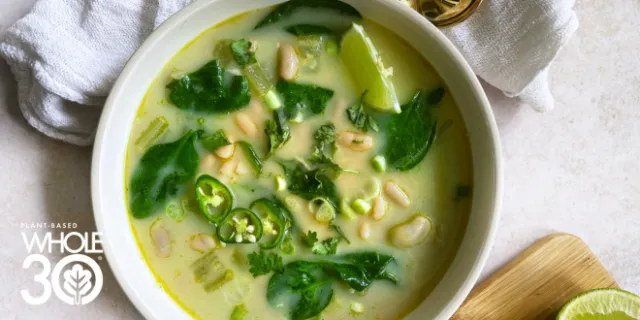 Plant-Based Whole30 Salsa Verde Soup
