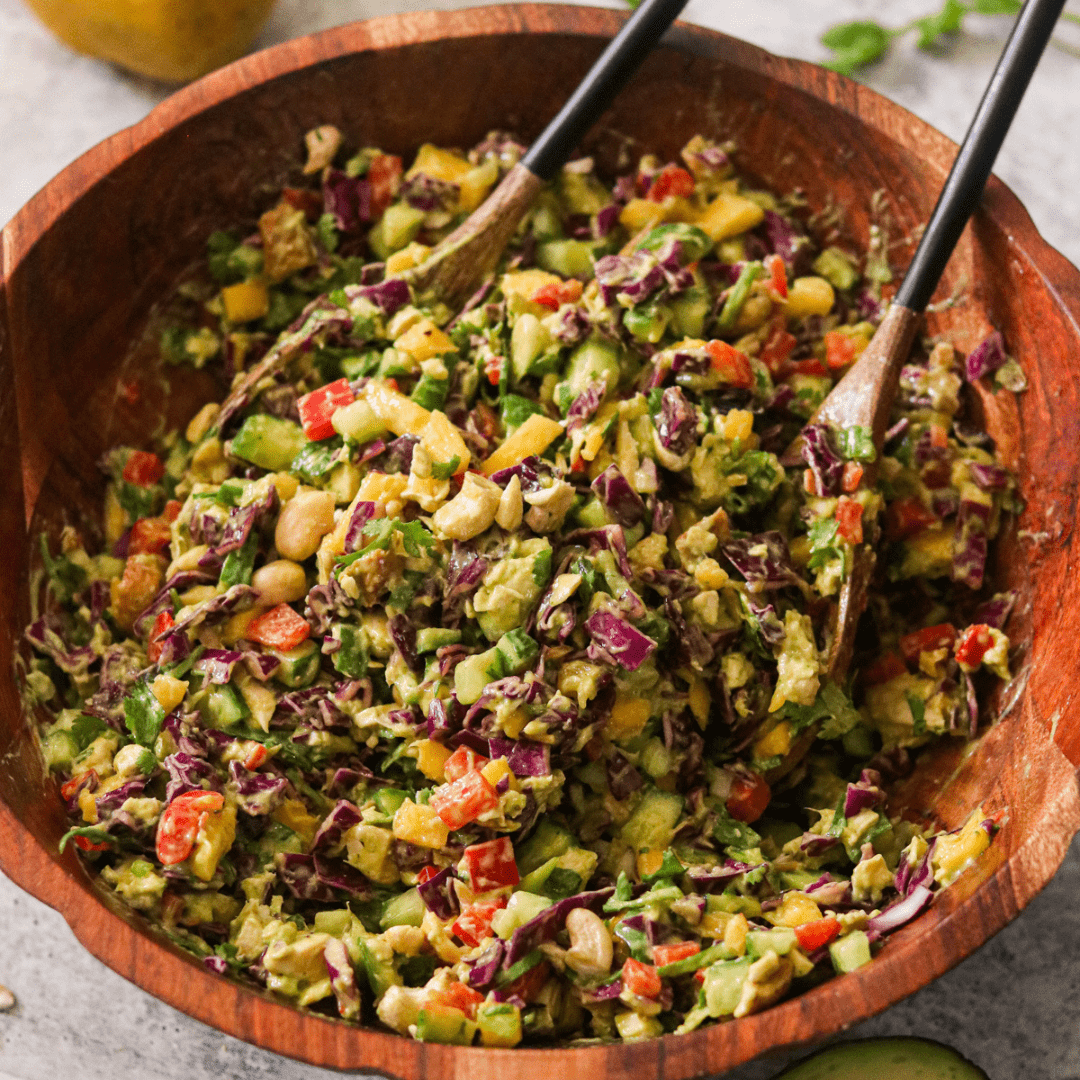 Whole30 Chopped Chicken Salad with Mango Cilantro Dressing