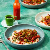 Plant-Based Chorizo Stir-Fry Over Cauliflower Grits