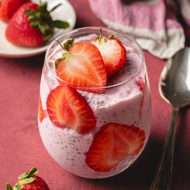 Strawberries and Cream Chia Pudding