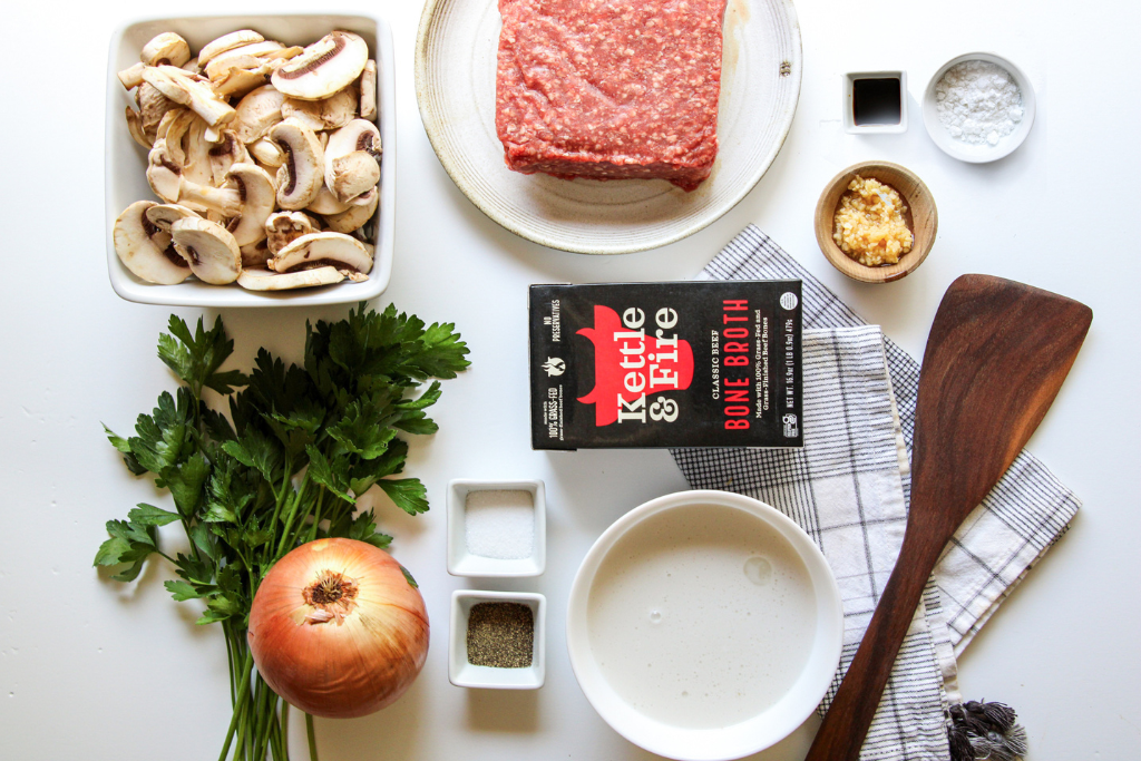 Whole30 Beef Stroganoff Ingredients Blog Image