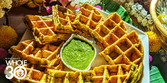 Plant-Based Savory Pakoda Waffles Blog Hero