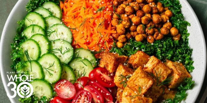 Roasted Potato and Chickpea Kale Salad