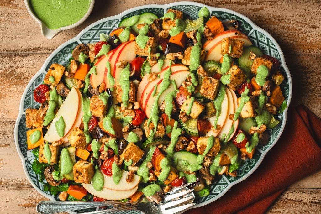 Roasted Vegetable and Tofu Salad