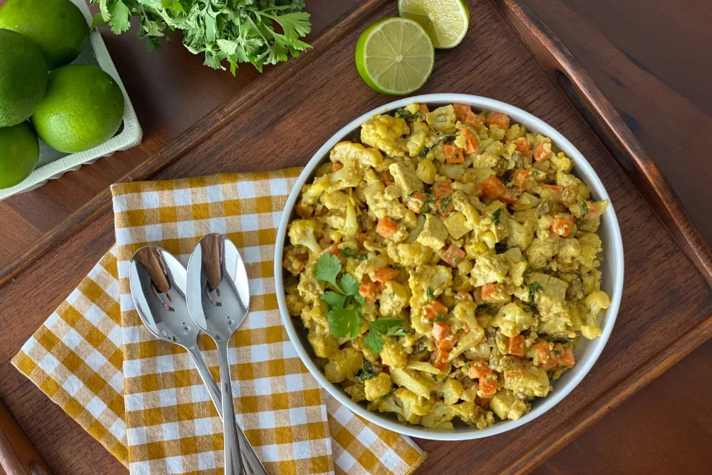 Curried Cauliflower Tofu Salad